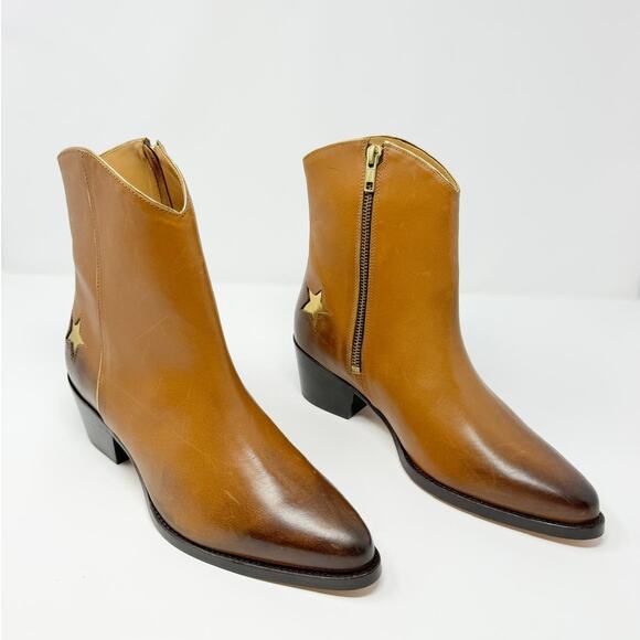 NEW Thursday Boot Co. Sedona Country Star Brown Ankle Zipper Western Booties 7.5 - Picture 3 of 10